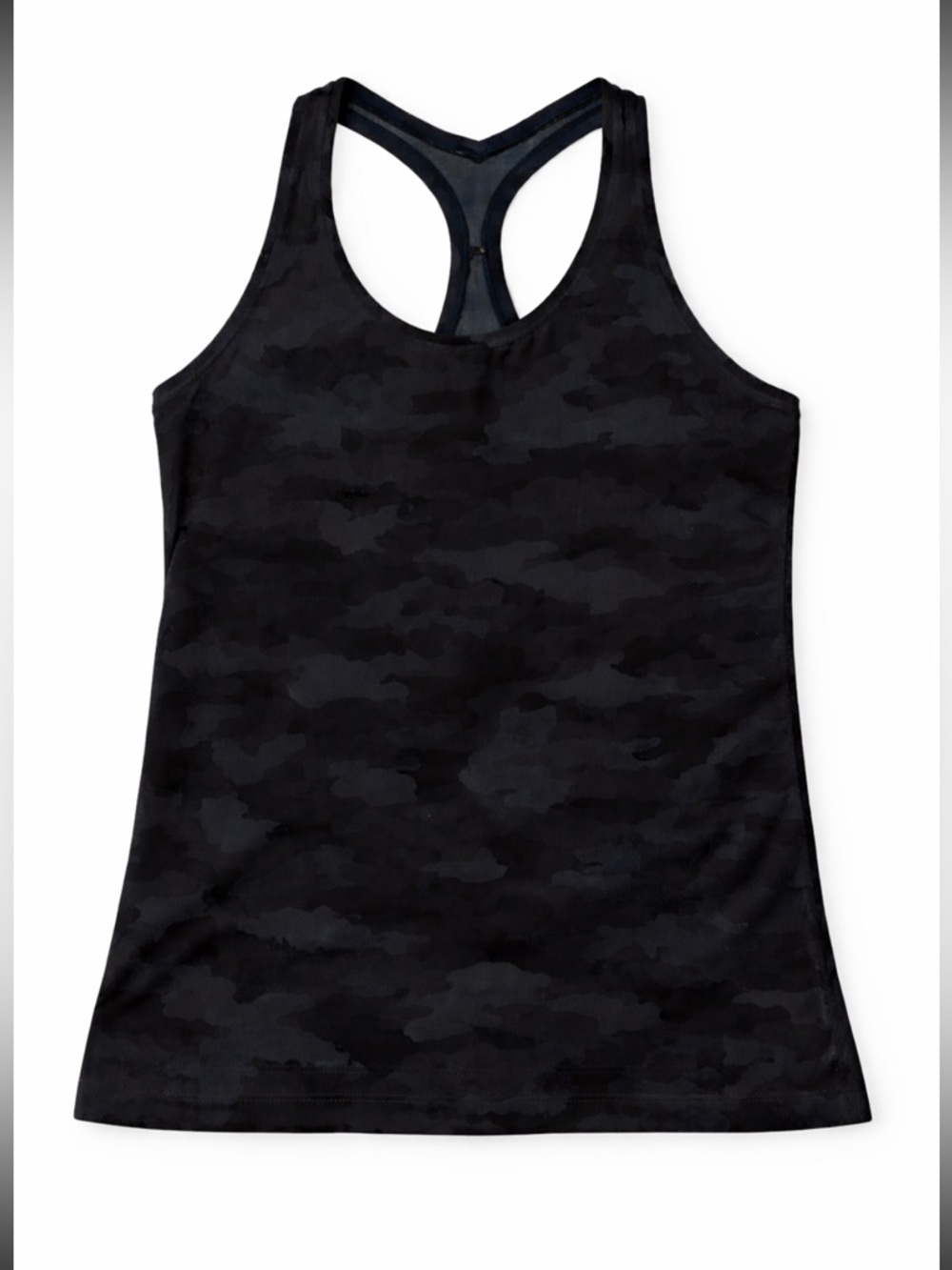Lululemon Black Camo Racerback Tank Top No Size Tag 19” PTP Athletic